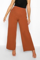 Thumbnail for your product : boohoo Plus High Waisted Tailored Wide Leg Trousers