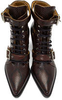 Thumbnail for your product : Chloé Burgundy Snake Rylee Strap Boots