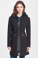 Thumbnail for your product : BCBGeneration Faux Leather Detail Soft Shell Walking Coat (Online Only)