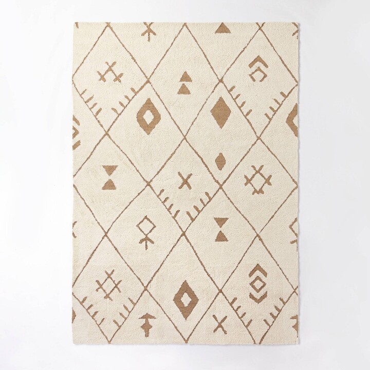 Threshold designed w/Studio McGee 7'x10' Claybourne Geometric Shag Diamond Wool/Jute Area Rug