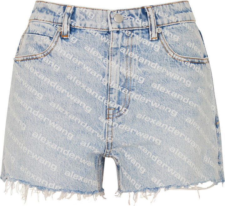 Alexander Wang Logo-print Denim Shorts