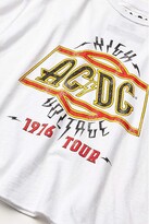 Thumbnail for your product : The Original Retro Brand ACDC High Voltage Raw Edge Vintage Cotton Tee (White) Women's Clothing