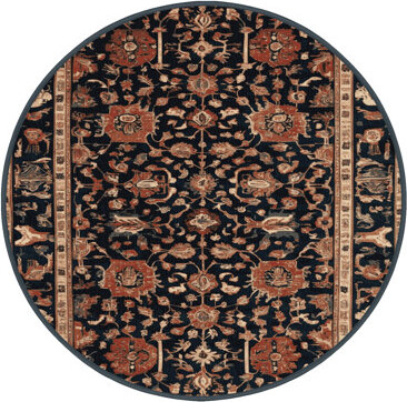 Bloomsbury Market Machine Washable Persian Black Area Rug