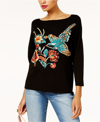 INC International Concepts Anna Sui Loves Embroidered Sweater, Created for Macy's