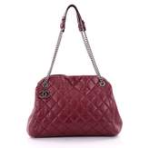 CHANEL Just Mademoiselle Handbag Quilted Aged Calfskin Large