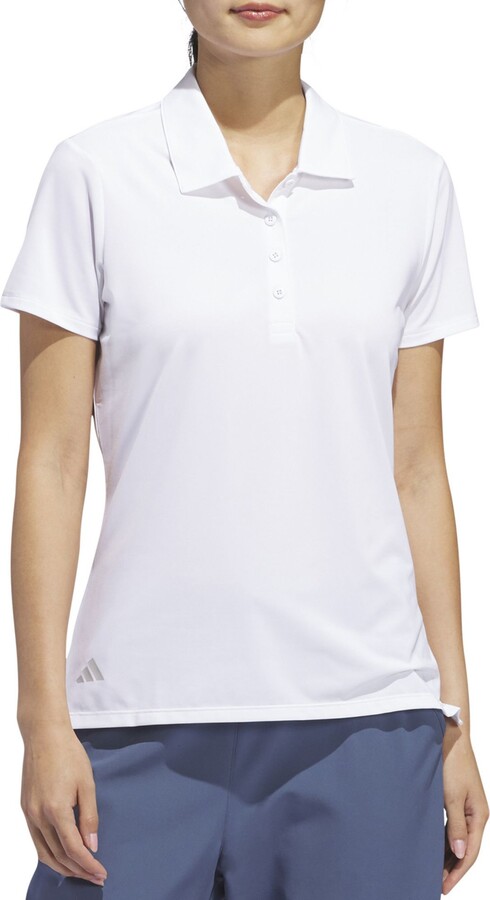 adidas Women's Ultimate365 Solid Short Sleeve Golf Polo, XS, White