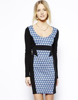 Thumbnail for your product : Zooey Love Long Sleeve Scoopneck Dress in Geo Jacquard Knit