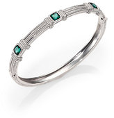 Thumbnail for your product : Judith Ripka La Petite Green Quartz & Sterling Silver Three-Stone Bangle Bracelet
