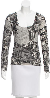 Christian Dior Wool & Cashmere-Blend Printed Top