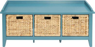 Highland Dunes Teal Bench With 3 Drawers For Bedroom - & Modern Style In 3 Storage Stylish