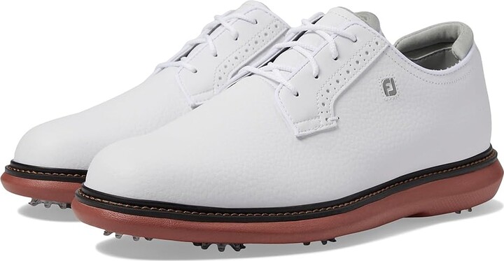 Foot Joy FootJoy Traditions Blucher Golf Shoes Men's Shoes White/Brick : 7 M Leather