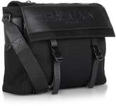 Thumbnail for your product : Balmain Black Nylon Men's Messenger Bag w/Embossed Signature Logo