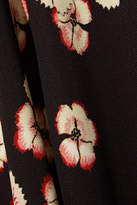 Thumbnail for your product : Isabel Marant Dracen Asymmetric Floral-print Stretch-jersey Midi Skirt - Dark purple
