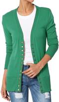 Thumbnail for your product : TheMogan Women's 3/4 Sleeve Button V-Neck Knit Sweater Crop Cardigan Rust L