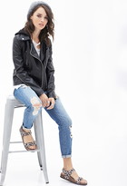 Thumbnail for your product : Forever 21 hooded moto jacket