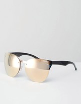 Thumbnail for your product : Quay Higher Love Frameless Rose Gold Mirror Cat Eye Sunglasses