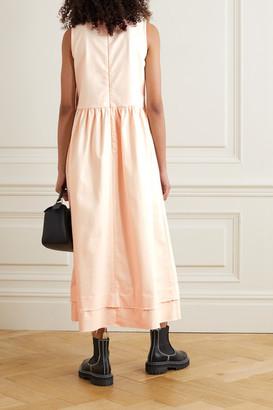 &Daughter Frayed Cotton-blend Twill Maxi Dress - Cream