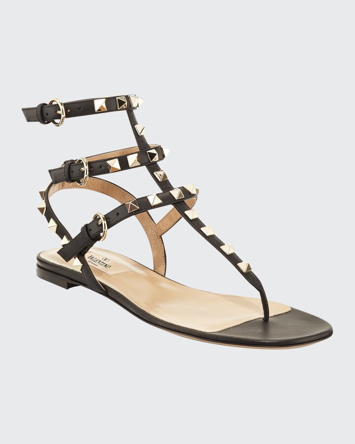 valentino rockstud sandals black