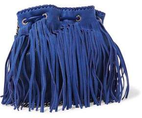 Stella McCartney Fringed Faux Suede And Leather Bucket Bag