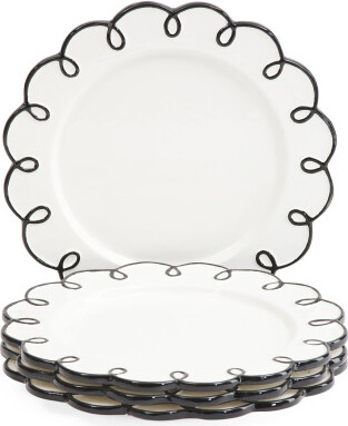 TJMAXX Set Of 4 Stoneware Splash Of Cheer Dinner Plates