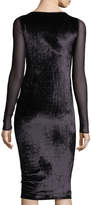 Thumbnail for your product : Fuzzi Long-Sleeve Cutout Velvet Cocktail Sheath Dress