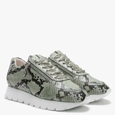 Thumbnail for your product : Kennel + Schmenger Rise Green Leather Reptile Cleated Sole Trainers