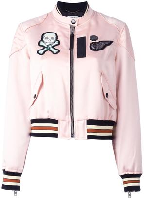 Coach banded collar bomber jacket - women - Leather/Nylon/Polyester/Viscose - 4