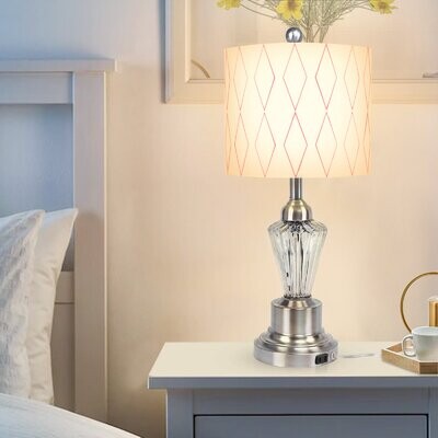 New Crystal Table Lamp Bedside Nightstand Desk Reading Lamp Bedroom Living Room 