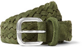 Thumbnail for your product : Andersons Green 3cm Woven-Suede Belt