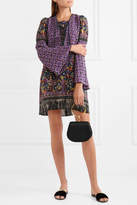 Thumbnail for your product : Anna Sui Printed Silk Crepe De Chine Mini Dress - Purple
