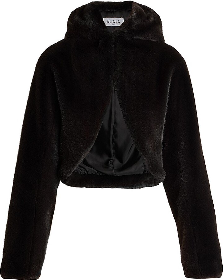 Alaia Faux Fur Hooded Bolero Jacket ShopStyle