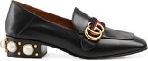 Thumbnail for your product : Gucci Leather mid-heel loafer
