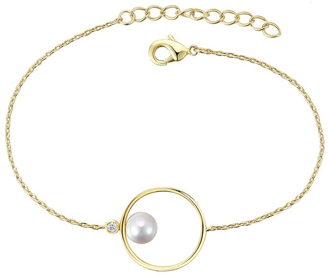 Genevive 14K Over Silver 6Mm Pearl Bracelet
