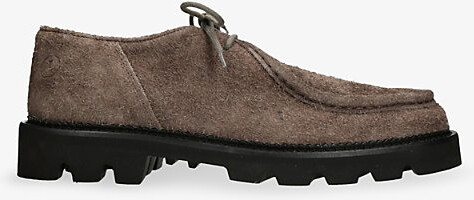 COLLEGIUM Mens Dark Brown Moc-Toe Suede Derby Shoes Eur 44 / 10 Uk Men