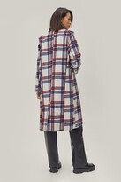 Thumbnail for your product : Nasty Gal Womens Tailored Double Breasted Longline Check Coat