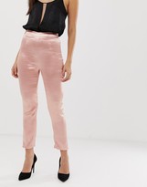 Thumbnail for your product : The Girlcode satin fitted trousers in pink