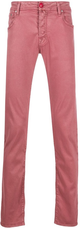 men's pink slim fit chinos