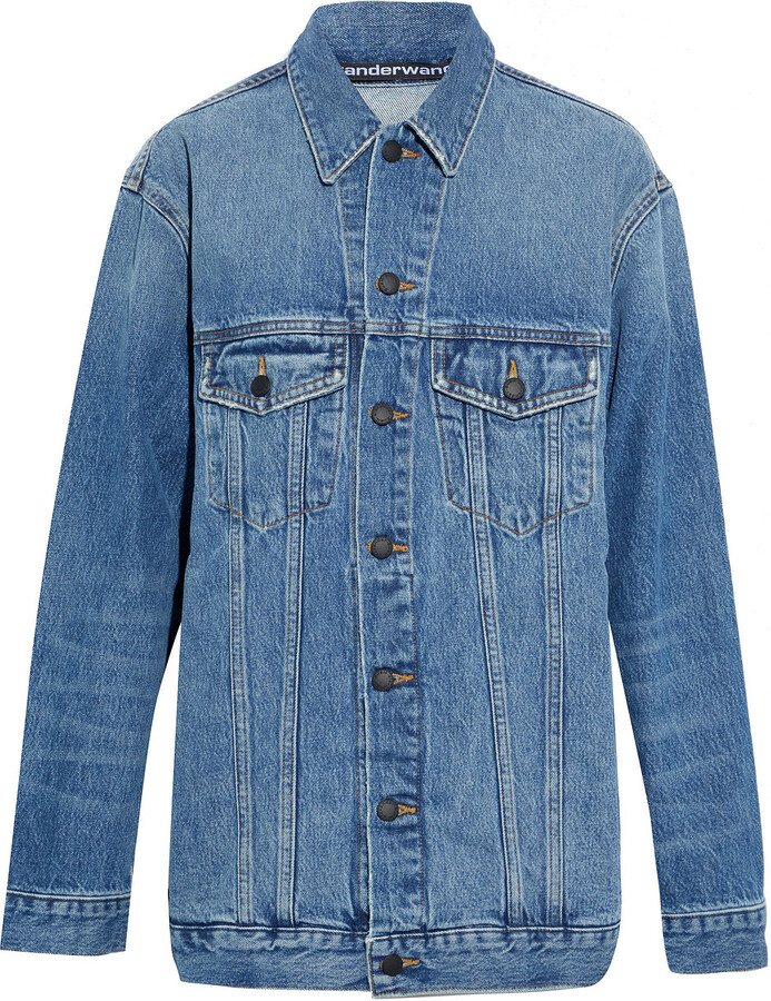 Alexander Wang Daze oversized distressed denim jacket ShopStyle