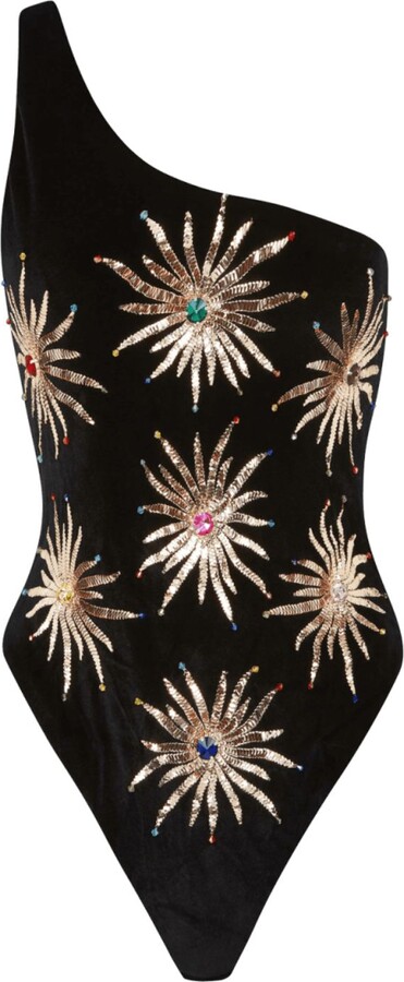 Oceanus Swimwear Callie One Shouldered Swimsuit - Black