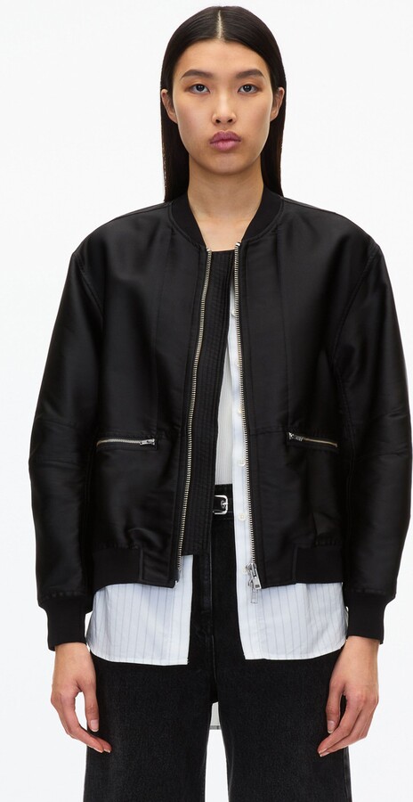 Layered Bomber Jacket in BLACK