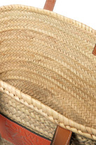Thumbnail for your product : Loewe Paula's Ibiza Medium Leather-trimmed Woven Raffia Tote - Beige