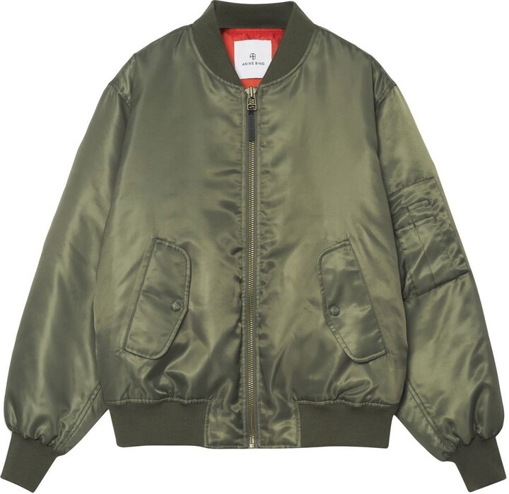 Anine Bing Leon satin bomber jacket - ShopStyle