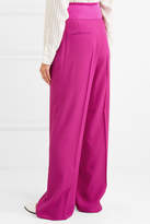 Thumbnail for your product : Paul & Joe Hammered Satin-trimmed Crepe Wide-leg Pants - Magenta
