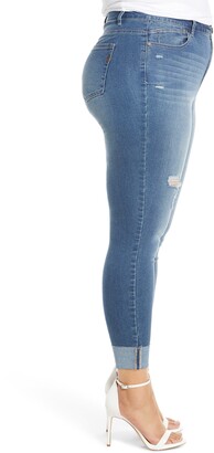 1822 Denim Distressed Roll Ankle Jeggings