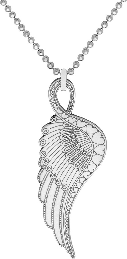 Cartergore Medium Silver Wing Pendant Necklace