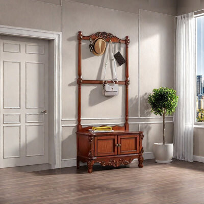 Elegant Home Furnishings.s Vintage Solid Wood Hall Tree