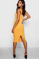 Thumbnail for your product : boohoo Button Square Neck Midi Dress
