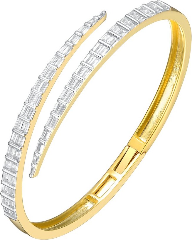 Genevive 14K Over Silver CZ Statement Bracelet