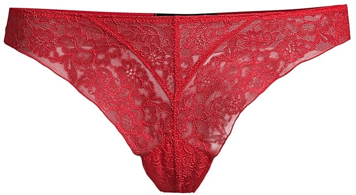 Details about   AMBRIELLE S M or L Mystique Embroidered Sheer Lace Thong Choice Pink Red 
