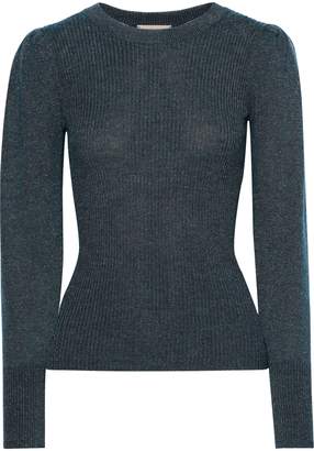 Rebecca Taylor Metallic Ribbed-knit Sweater